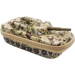 Pencil Case Large Capacity with Compartments Tank Pen Pouch Holder Waterproof EVA Organizer Stationery Box Camouflage Yellow