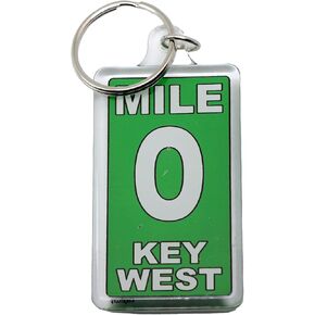 World By Shotglass Key West Florida Zero Mile Acrylic Rectangular Souvenir Keychain 2.25" X 1.25" in Kuwait
