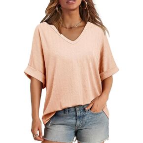 Dokotoo Women's 2024 Fashion Tops T-Shirts Cute Crewneck Basic business Tees Blouses