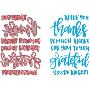 1set Thanks Grateful Sentiment Dies cuttings+ Clear Stamp Metal Scrapbooking Stencils Die for DIY Embossing Photo Album Decorative DIY Paper Cards Making Craft