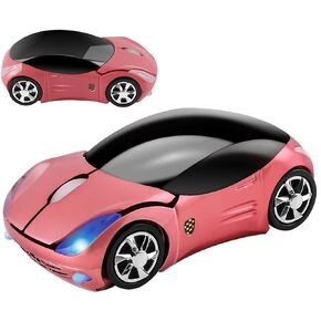 elec Space Wireless Mouse, 2.4GHz Car Wireless Mouse Cool 3D Sport Ergonomic Optical Cordless Mice with USB Receiver for PC Laptop Computer Women Small Hands (pink1)