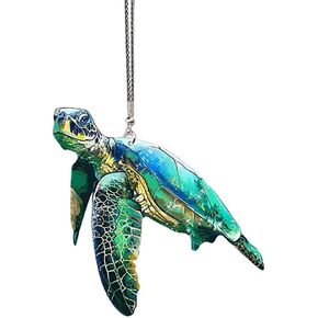 Turtle Car Hanging Ornament,Zcargel Cute Turtle Car Hanging Accessories Creative Turtle Decor Funny Animal Rearview Mirrors Charms Ornament Car Mirror Pendant for Interior Decoration