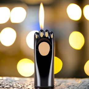 Black Cat Lighter, Cute Soft Fire Cat Paw Shape Lighter, Refillable and Adjustable,Torch Lighter,Cool Lighter,Butane Lighter,Soft Flame Lighter, Unique Men's Lighter Gift, Candle BBQ (No Gas)