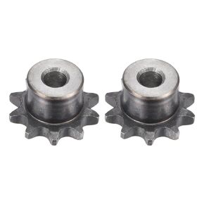 uxcell Chain Roller Sprocket, 8mm Bore 3/8" Pitch 10 Tooth Single Strand Type B Chain Sprocket, A3 Carbon Steel Roller Chain Sprocket for ISO 06B Chain, 2Pcs