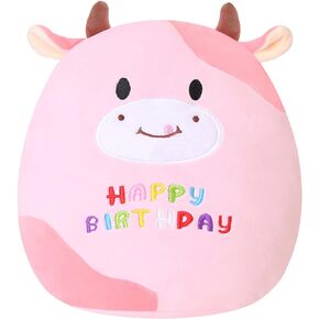 Birthday Cute Cat Plush Soft Kitty Plush Pillows Lifelike Cat Shape Design Plushie Gifts for Kids Girls (Pink, 10 Inch)
