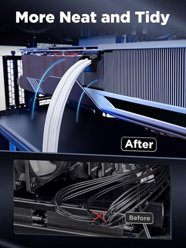 12VHPWR 600W PCIe 5.0 Power Extension Cable, PowerBear Gen 5 PSU Adapter, Fits Type-4 PSUs via Three 8-pin PCIe to 12+4 pin 16AWG Connector for RTX 4090 4080 3090TI 4070Ti Graphics Card GPU, 30cm in Kuwait