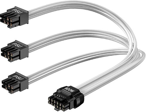 12VHPWR 600W PCIe 5.0 Power Extension Cable, PowerBear Gen 5 PSU Adapter, Fits Type-4 PSUs via Three 8-pin PCIe to 12+4 pin 16AWG Connector for RTX 4090 4080 3090TI 4070Ti Graphics Card GPU, 30cm in Saudi Arabia