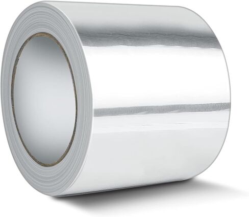 1/2in x 98ft & 1in x 98ft (3.5mil) Aluminum Tape Heavy Duty Reflective Duct Tape Resists Flame Foil Tape for HVAC Hot & Cold, Duct Sealing, Metal Repair (Total 196ft) in Kuwait
