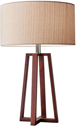 Adesso 1504-15 Quinn Floor Lamp, 60 in, 150 W Incandescent/CFL, Walnut Birch Wood, 1 Wooden Lamp , White in Kuwait