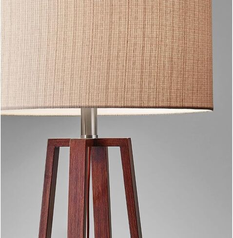 Adesso 1504-15 Quinn Floor Lamp, 60 in, 150 W Incandescent/CFL, Walnut Birch Wood, 1 Wooden Lamp , White in Kuwait