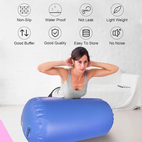 Air Roller Gymnastics Air Barrel Inflatable Tumbling Mat, Gymnastic Equipment Tumbler Backbend Trainer with Electric Pump for Home Use, Gym Training, Yoga Balance Exercise, Cheerleading in Saudi Arabia