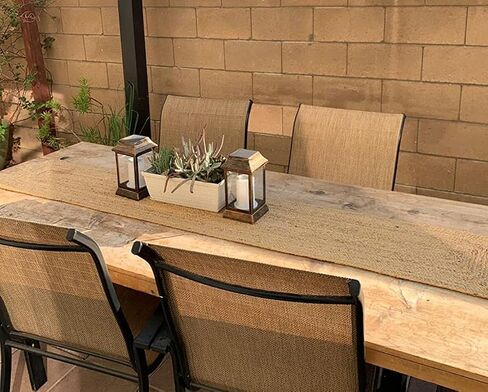 مفرش طاولة مضفر من الجوت ذو وجهين من Light & Pro، مفرش طاولة من خيش الجوت في المزرعة، مفرش طاولة مضفر من الجوت الطبيعي، مفرش طاولة طعام ريفي عتيق صديق للبيئة - 13 × 72 بوصة - طبيعي in Kuwait