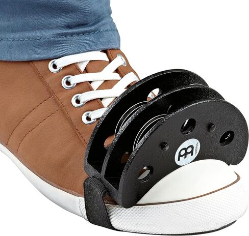 Meinl Percussion Compact Foot Tambourine with Stainless Steel Jingles-NOT Made in China-Accompaniment for Cajon Gigs, 2-Year Warranty, Black (CFJS2S-BK) in Saudi Arabia