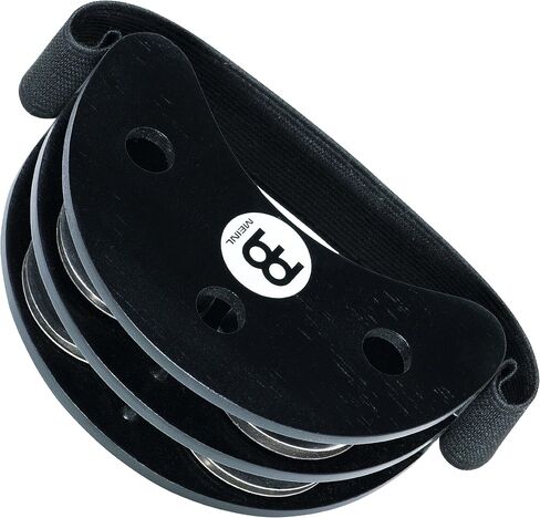 Meinl Percussion Compact Foot Tambourine with Stainless Steel Jingles-NOT Made in China-Accompaniment for Cajon Gigs, 2-Year Warranty, Black (CFJS2S-BK) in Saudi Arabia