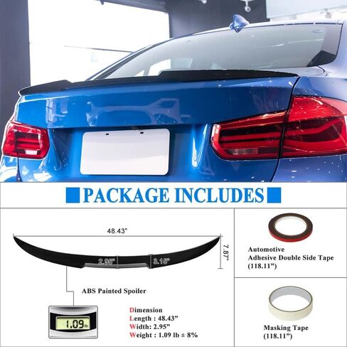 F30 Trunk Spoiler Wing Compatible with 2012-2018 BMW 3-Series F30 Sedan Spoiler F80 M3 Spoiler, Carbon Fiber Hydro-Dipping (DN-Type) in Saudi Arabia