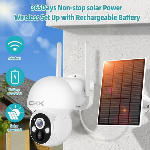 CKK 2pcs 3MP PTZ Camera System, The Wireless Security Cameras Outdoor with Floodlights & Siren, Floodlights & Siren, 2 Way Audio, Color Night Vision, 24/7 Record, Pan Tilt Zoom in Saudi Arabia