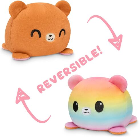 TeeTurtle - The Original Reversible Bear Plushie - Pride - Brown + Rainbow - Cute Sensory Fidget Stuffed Animals That Show Your Mood! in Saudi Arabia
