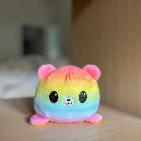 TeeTurtle - The Original Reversible Bear Plushie - Pride - Brown + Rainbow - Cute Sensory Fidget Stuffed Animals That Show Your Mood! in Saudi Arabia