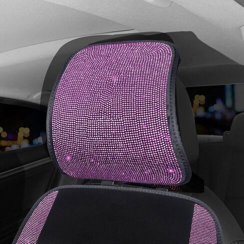 2Pack Bling Car Seat Headrest Cover Elastic Auto Head Rest Protector Covers Universal Fit to All Car Truck SUV Interior Auto Accessories in Saudi Arabia