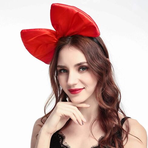 WLBON Bow Headband Big Bow Hair Hoop Women Hairband Party Decoration Headdress Cosplay Costume Headpiece Hair Accessories 1 Pack Black in Saudi Arabia