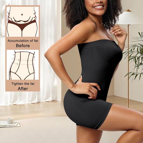 بدلة نسائية بدون حمالات لتشكيل الجسم للتحكم في البطن ورفع المؤخرة بدون خياطة مع أشرطة قابلة للفصل in Kuwait