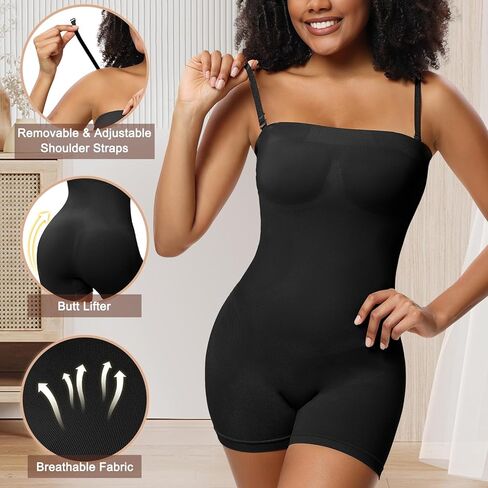 بدلة نسائية بدون حمالات لتشكيل الجسم للتحكم في البطن ورفع المؤخرة بدون خياطة مع أشرطة قابلة للفصل in Kuwait