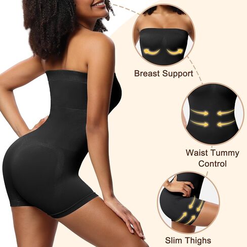 بدلة نسائية بدون حمالات لتشكيل الجسم للتحكم في البطن ورفع المؤخرة بدون خياطة مع أشرطة قابلة للفصل in Kuwait