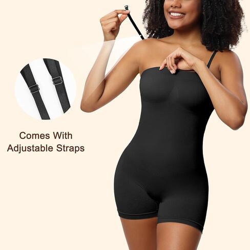 بدلة نسائية بدون حمالات لتشكيل الجسم للتحكم في البطن ورفع المؤخرة بدون خياطة مع أشرطة قابلة للفصل in Kuwait