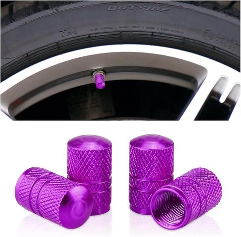 BESULEN 4 PCS Auto Tire Valve Caps, Aluminum Alloy Car Tire Valve Stem Covers, Metal Air Valve Lids Fit for Cars, SUVs, Bicycle, Trucks, Motorcycles, Universal Vehicle Accessories (Black) in Saudi Arabia