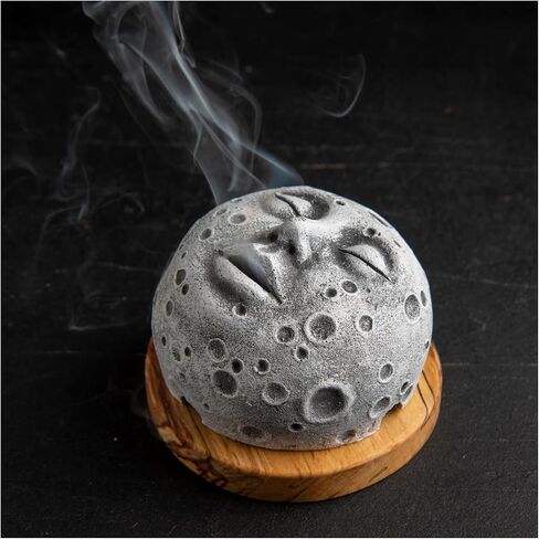 Incense Burner Moon Face, Incense Burner Decoration Moon Incense Holder for Home Decor Creative Incense Burner Smoke Coming Out of The Mouth in Saudi Arabia