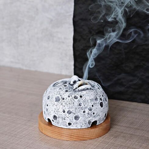 Incense Burner Moon Face, Incense Burner Decoration Moon Incense Holder for Home Decor Creative Incense Burner Smoke Coming Out of The Mouth in Saudi Arabia