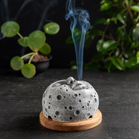 Incense Burner Moon Face, Incense Burner Decoration Moon Incense Holder for Home Decor Creative Incense Burner Smoke Coming Out of The Mouth in Saudi Arabia