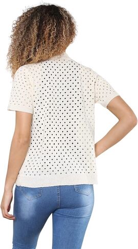 Loxdonz Women's Short Sleeve Crochet Knitted Bolero Shrug Cardigan Bolero Jackets Cropped Sweater for Summer in Saudi Arabia