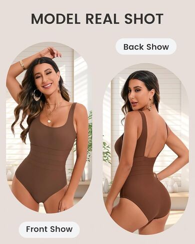 Women’s Shirring Design U-Neck Tummy Control One Piece Bathing Suit for Women in Saudi Arabia