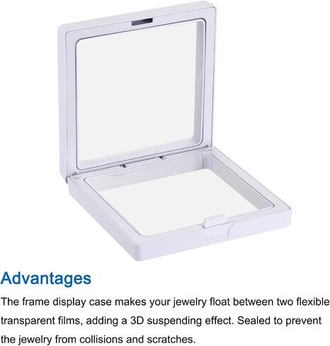 MECCANIXITY Floating Frame Display Holder Stand 3D Jewelry Display Box 9.06 x 4.33 x 0.79 Inch Black for Ring Necklace Bracelet Earring Pack of 4 in Kuwait
