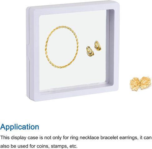 MECCANIXITY Floating Frame Display Holder Stand 3D Jewelry Display Box 9.06 x 4.33 x 0.79 Inch Black for Ring Necklace Bracelet Earring Pack of 4 in Kuwait