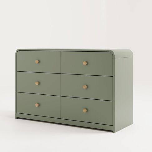 Storkcraft Santos 6 Drawer Dresser (Olive) - Dresser for Nursery, 6 Drawer Dresser, Kids Dresser, Nursery Dresser Drawer Organizer, Chest of Drawers in Saudi Arabia