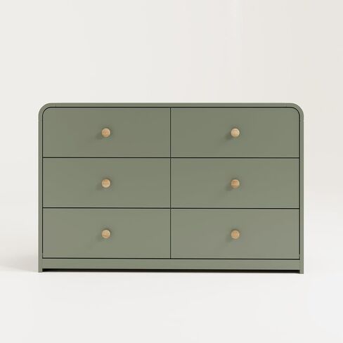 Storkcraft Santos 6 Drawer Dresser (Olive) - Dresser for Nursery, 6 Drawer Dresser, Kids Dresser, Nursery Dresser Drawer Organizer, Chest of Drawers in Saudi Arabia