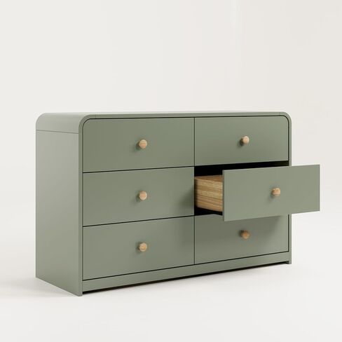 Storkcraft Santos 6 Drawer Dresser (Olive) - Dresser for Nursery, 6 Drawer Dresser, Kids Dresser, Nursery Dresser Drawer Organizer, Chest of Drawers in Saudi Arabia