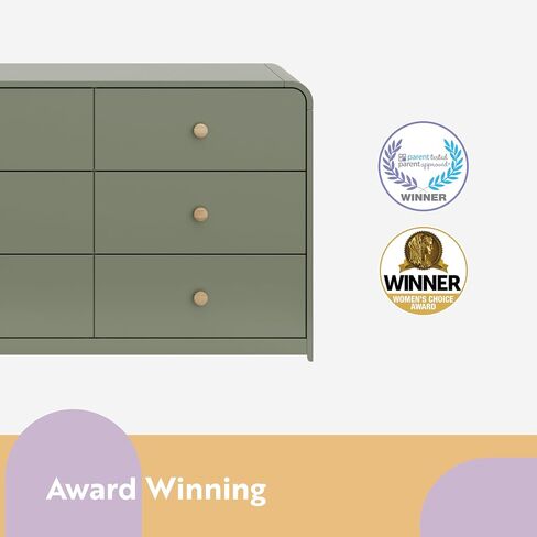 Storkcraft Santos 6 Drawer Dresser (Olive) - Dresser for Nursery, 6 Drawer Dresser, Kids Dresser, Nursery Dresser Drawer Organizer, Chest of Drawers in Saudi Arabia