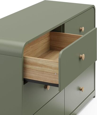 Storkcraft Santos 6 Drawer Dresser (Olive) - Dresser for Nursery, 6 Drawer Dresser, Kids Dresser, Nursery Dresser Drawer Organizer, Chest of Drawers in Saudi Arabia