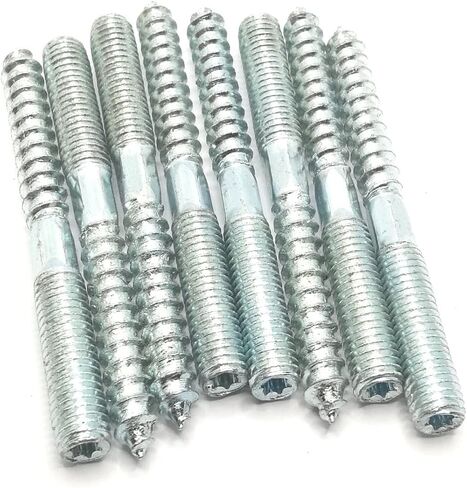 Hanger Bolt M8x79 Silvery Double Headed Bolt Self-Tapping Screw with Hexagon for Furniture 8Pcs in Saudi Arabia