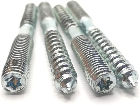 Hanger Bolt M8x79 Silvery Double Headed Bolt Self-Tapping Screw with Hexagon for Furniture 8Pcs in Saudi Arabia