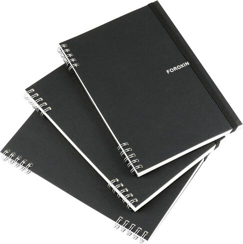 Spiral Notebooks - 8.5' x 5.7' Bullet Dotted Subject Journal Wirebound with 80 Sheets Paper, A5 80 Gsm Notepad for School & Work supplies, Black, 1 pack in Saudi Arabia