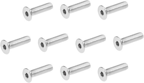 Uxcell M4x8mm مسامير آلة ذات رأس مسطح برغي سداسي داخلي 304 مسامير تثبيت من الفولاذ المقاوم للصدأ 40 قطعة in Saudi Arabia