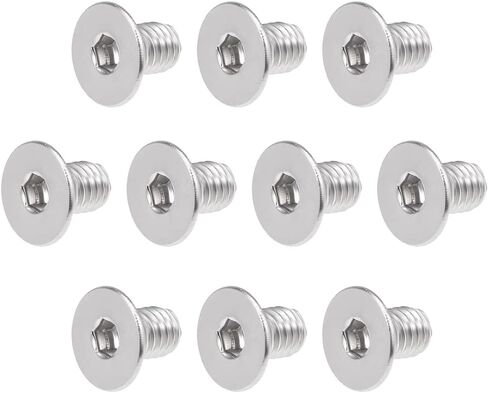 Uxcell M4x8mm مسامير آلة ذات رأس مسطح برغي سداسي داخلي 304 مسامير تثبيت من الفولاذ المقاوم للصدأ 40 قطعة in Saudi Arabia