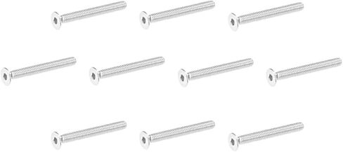 Uxcell M4x8mm مسامير آلة ذات رأس مسطح برغي سداسي داخلي 304 مسامير تثبيت من الفولاذ المقاوم للصدأ 40 قطعة in Saudi Arabia