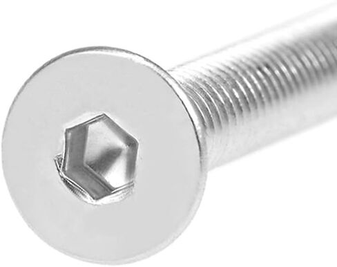 Uxcell M4x8mm مسامير آلة ذات رأس مسطح برغي سداسي داخلي 304 مسامير تثبيت من الفولاذ المقاوم للصدأ 40 قطعة in Saudi Arabia