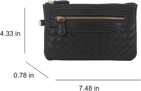 محفظة فوزية من الجلد الصناعي، حقيبة كروس عصرية منسوجة وحزام طويل للغاية للنساء in Kuwait