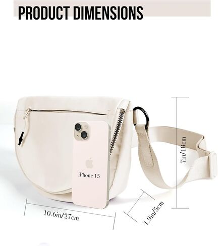 Crescent Bag for Women and Men, Fashion Medium Nylon Folding Crescent Moon Bag Single Shoulder Bag with Adjustable Strap in Saudi Arabia